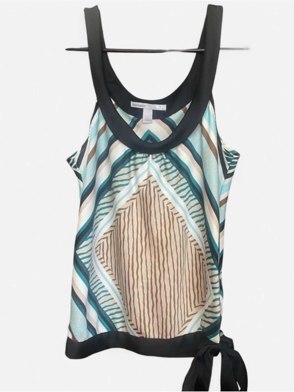 Old Navy Y2k Indie 2008 Geometric Summer Tank Top w Side Tie Detail Sz Small